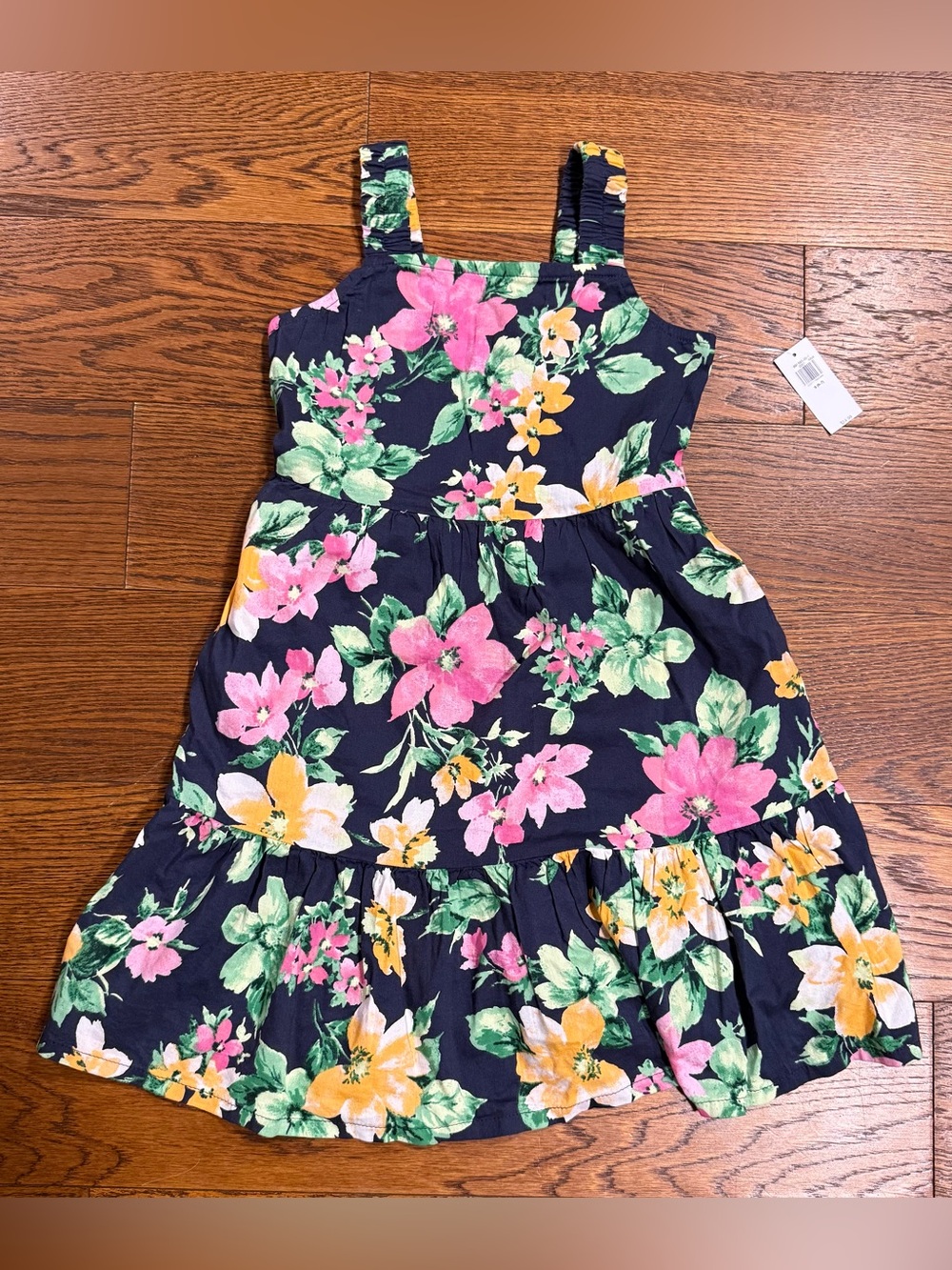 Old Navy Girls Floral Printed Sleeveless Tiered Summer Dress Pockets Size S NWT
